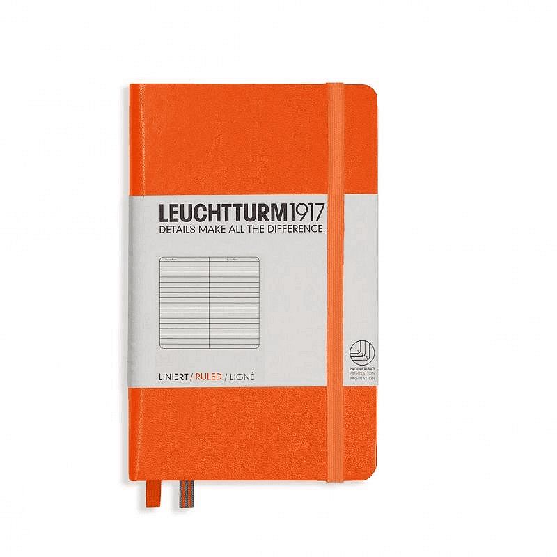 Тефтер А6 Leuchtturm1917 Notebook Pocket Orange, твърда корица, на редове