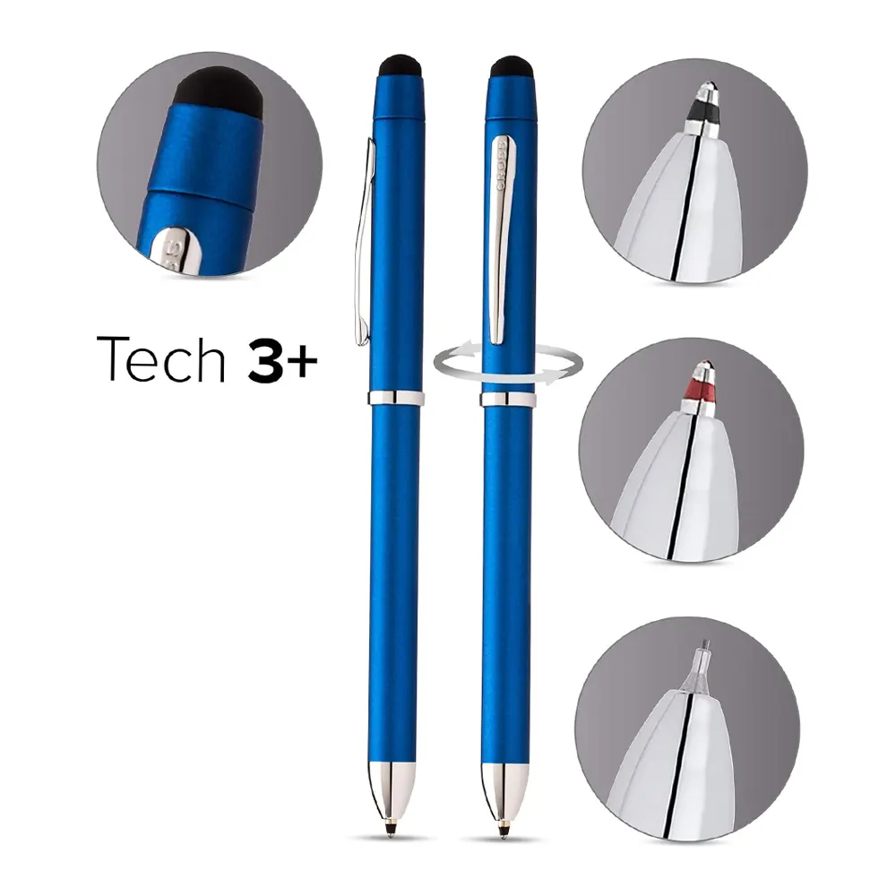 Мултифункционален пишещ инструмент Cross Tech3 - Metallic Blue, със стилус - 2
