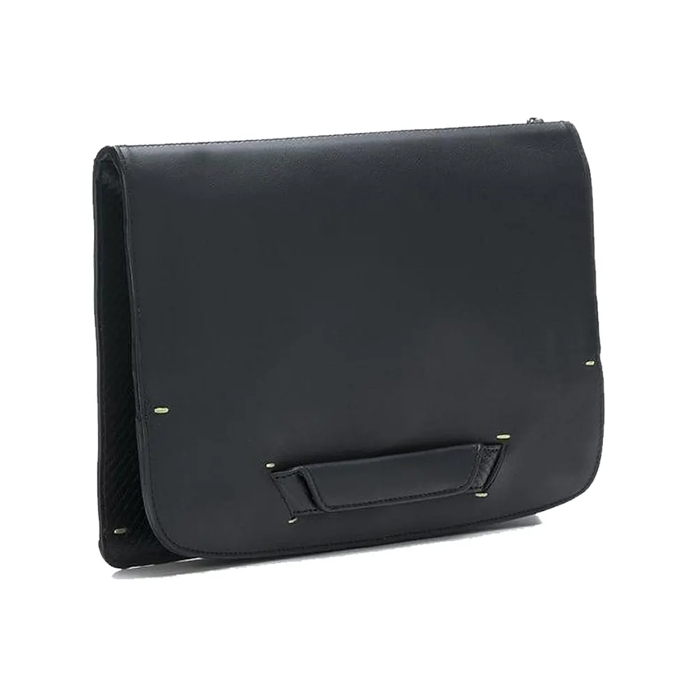 Мъжка чанта Pininfarina - Folio, Carbon текстура, черна