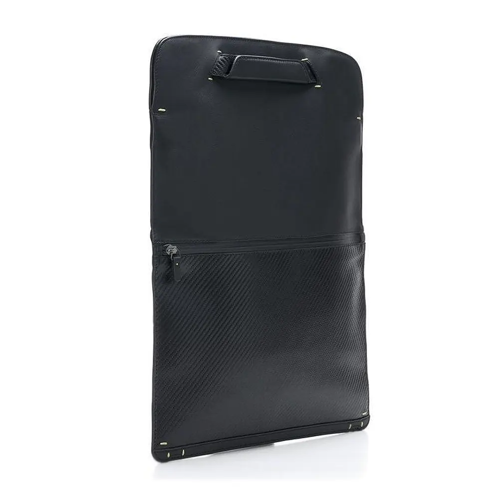 Мъжка чанта Pininfarina - Folio, Carbon текстура, черна - 6