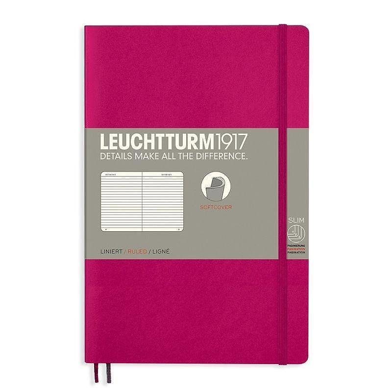 Тефтер B6+ Leuchtturm1917 Notebook Paperback Berry, мека корица, на редове