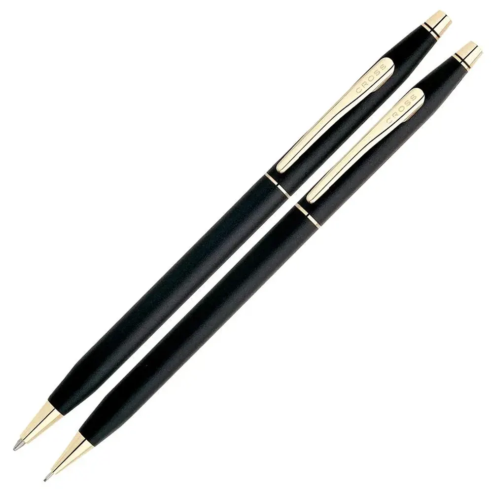 Комплект химикалка и автоматичен молив Cross - Classic Century Black/Gold