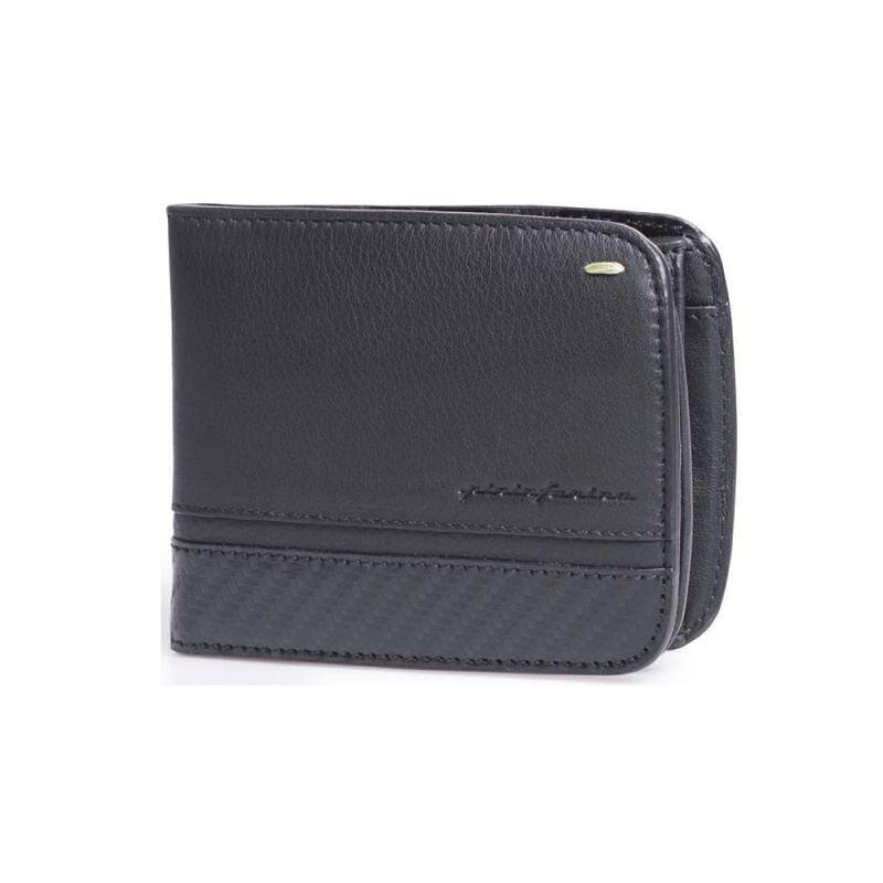 Мъжки портфейл Pininfarina - Folio, кожа с карбонова текстура, с монетник