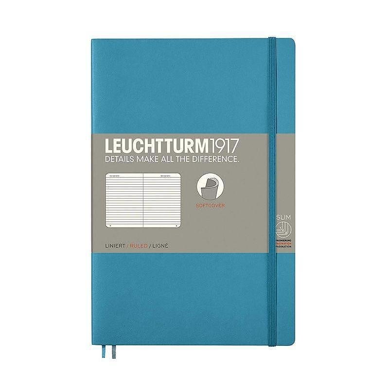Тефтер B6+ Leuchtturm1917 Notebook Paperback Nordic Blue, мека корица, на редове