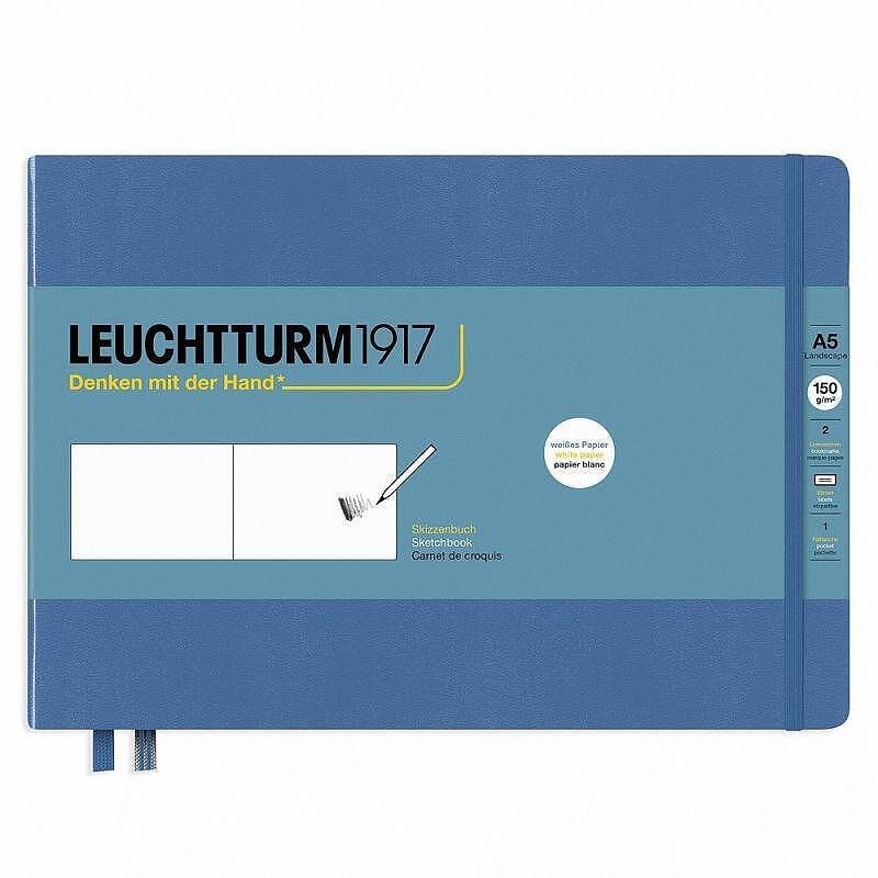 Тефтер Leuchtturm1917 Sketchbook Landscape A5 Denim, твърди корици
