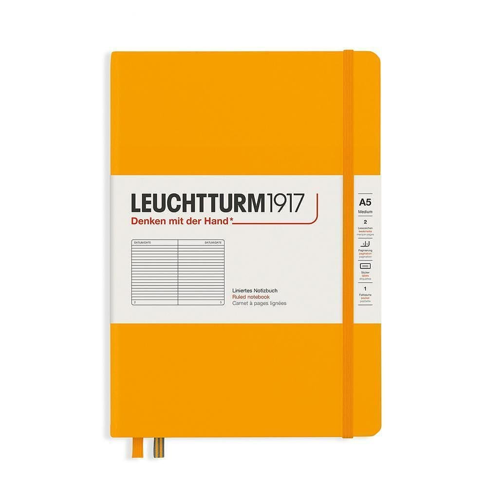 Тефтер А5 Leuchtturm1917 Rising Colors Collection - Rising Sun, твърди корици, на редове