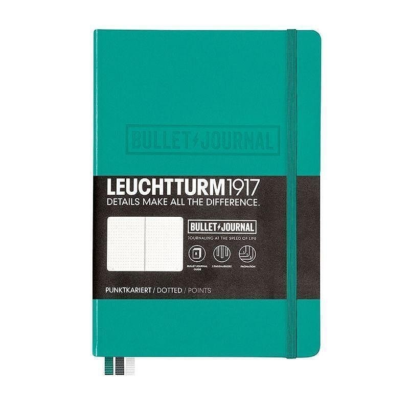 Тефтер А5 Leuchtturm1917 Bullet Journal Notebook Emerald, твърди корици