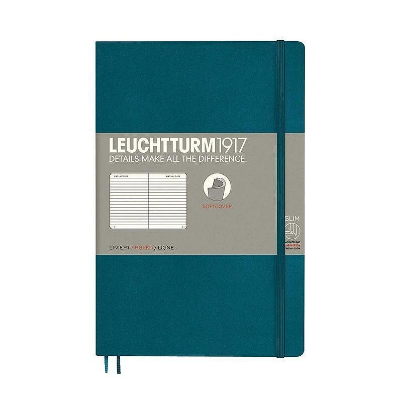 Тефтер B6+ Leuchtturm1917 Notebook Paperback Pacific Green, мека корица, на редове