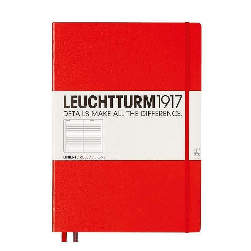 Тефтер А4+ Leuchtturm1917 Notebook Master Classic Red, твърди корици, на редове