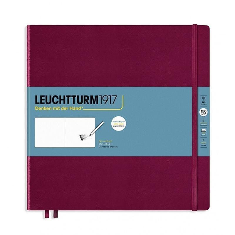 Квадратен тефтер Leuchtturm1917 Sketchbook Square Port Red, твърди корици