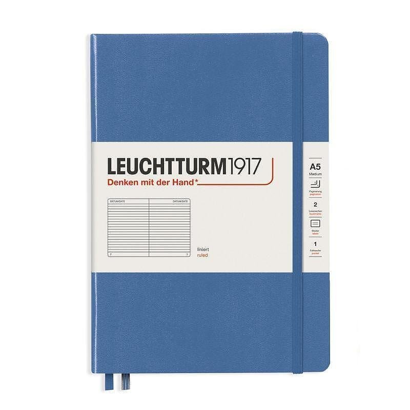 Тефтер А5 Leuchtturm1917 Muted Colors Collection Denim, твърди корици, на редове