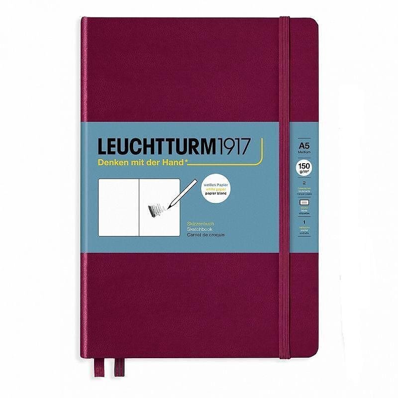 Тефтер А5 Leuchtturm1917 New Sketchbook Medium Port Red, твърди корици