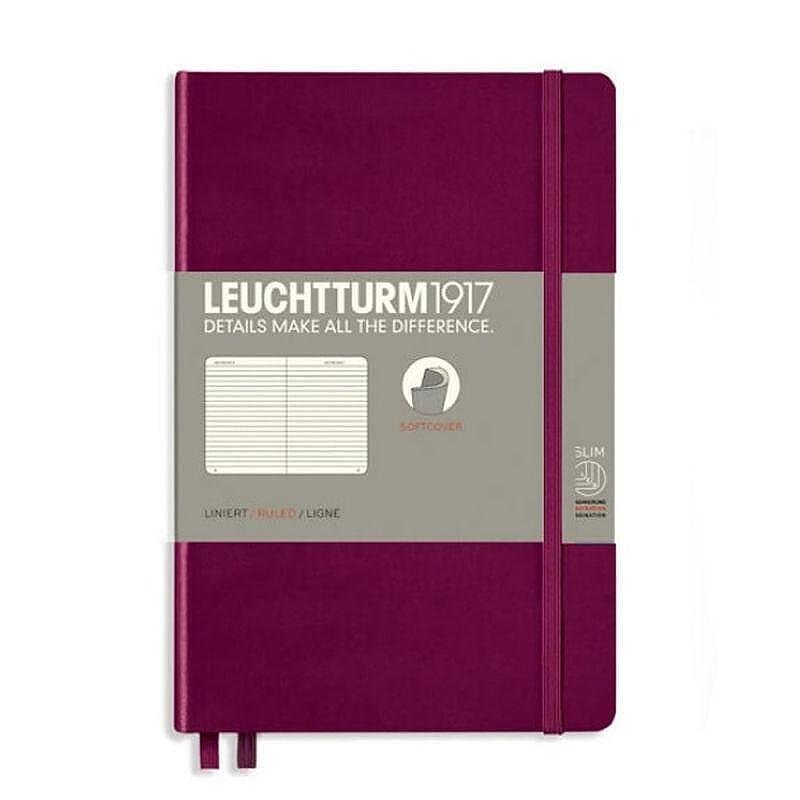 Тефтер B6+ Leuchtturm1917 Notebook Paperback Port Red, мека корица, на редове