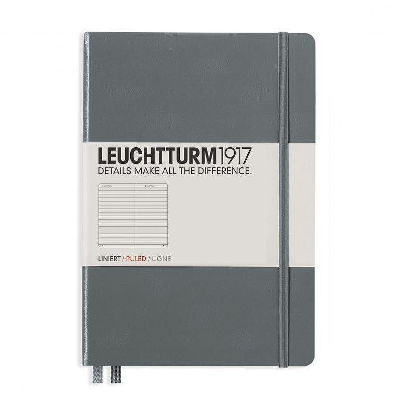 Тефтер А5 Leuchtturm1917 Notebook Medium Anthracite, твърди корици, на редове