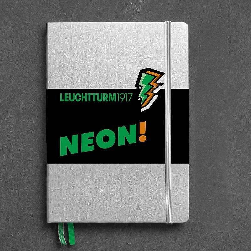Тефтер А5 Leuchtturm1917 NEON Collection Green, твърди корици
