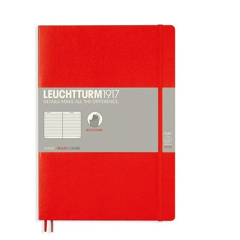 Тефтер B5 Leuchtturm1917 Notebook Composition Red, мека корица, на редове