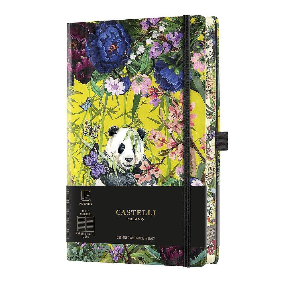 Тефтер Castelli Milano Eden - Panda, 13см x 21см, на редове