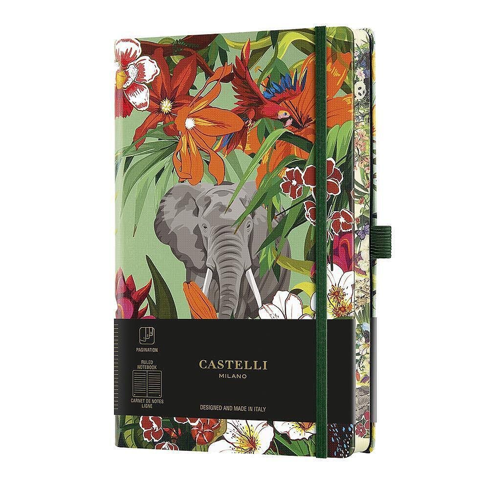 Тефтер Castelli Milano Eden - Elephant, 13см x 21см, на редове