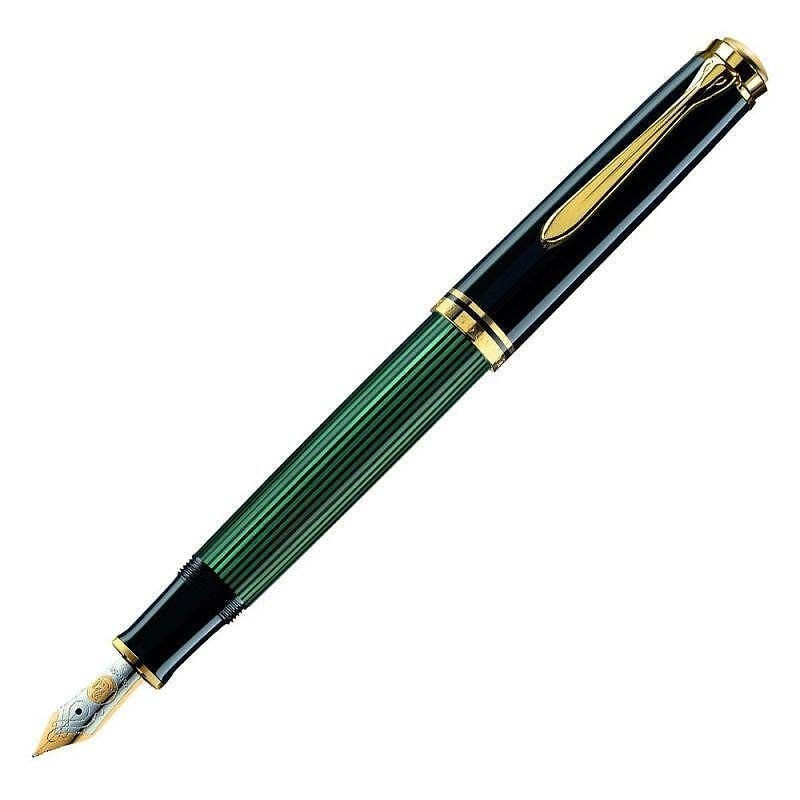 Писалка Pelikan - Souveran 600 Series, Black/Green, M перо
