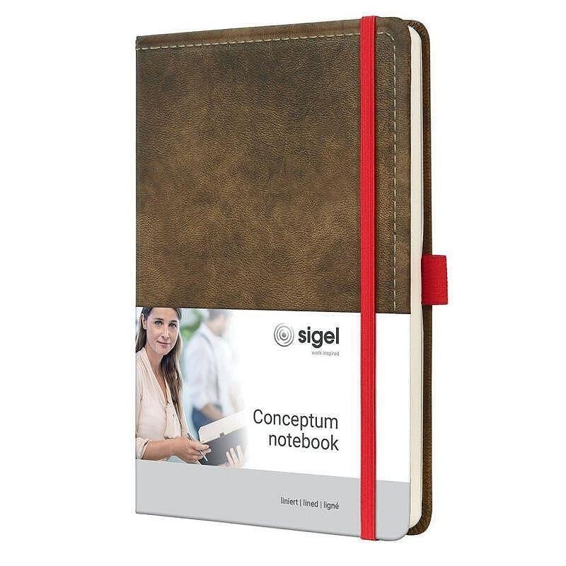 Бележник Sigel CONCEPTUM®, A5, ретро дизайн, твърда корица, кафяв