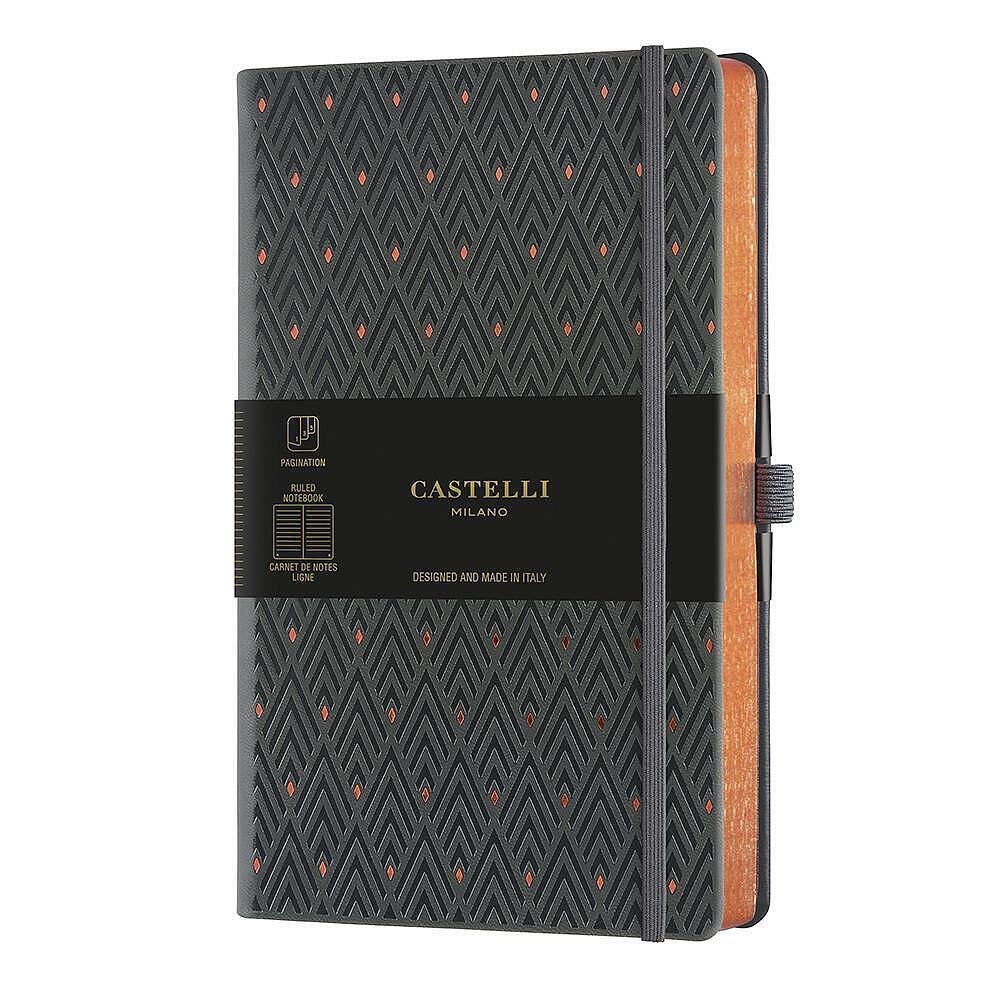 Тефтер Castelli Milano C&G - Diamonds Copper, 13см x 21см, на редове