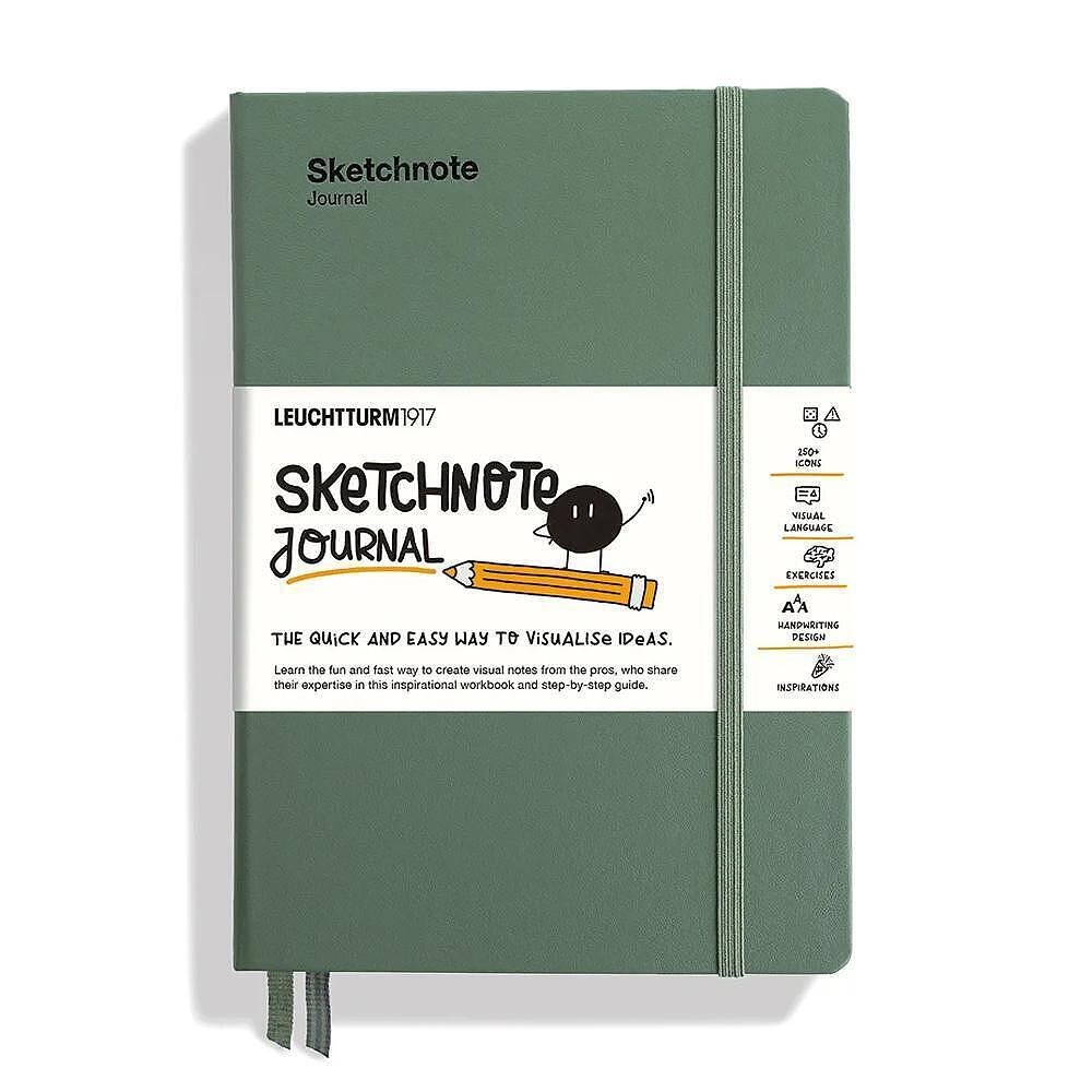 Тефтер Leuchtturm1917 Sketchnote Olive, A5, твърди корици