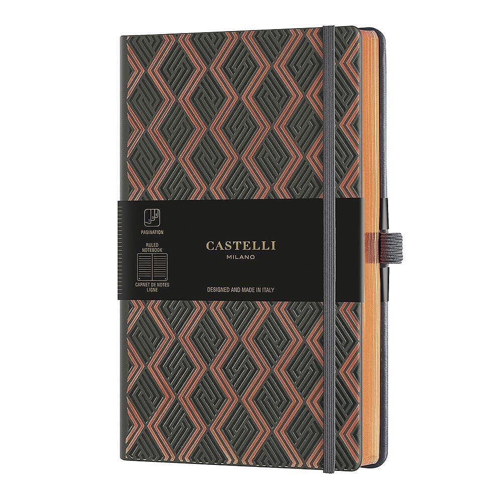 Тефтер Castelli Milano C&G - Greek Copper, 13см x 21см, на редове