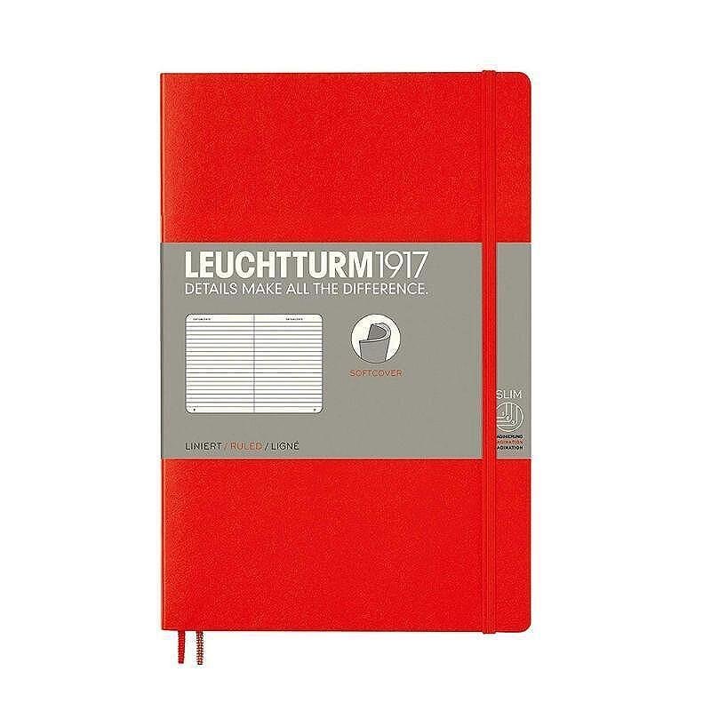 Тефтер B6+ Leuchtturm1917 Notebook Paperback Red, мека корица, на редове