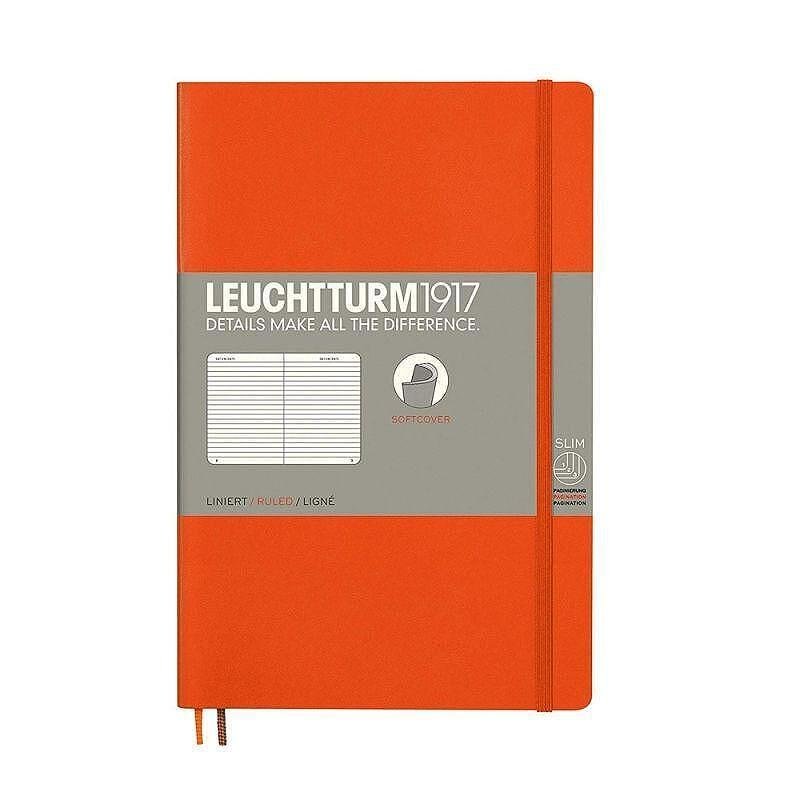 Тефтер B6+ Leuchtturm1917 Notebook Paperback Orange, мека корица, на редове