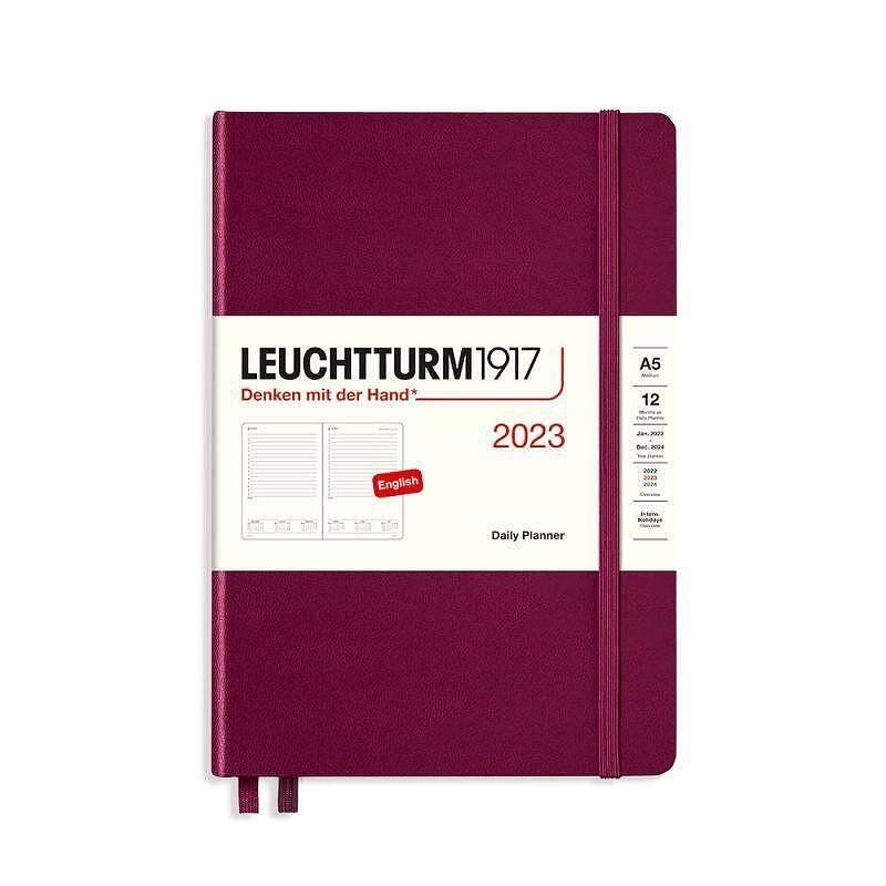 Тефтер А5 Leuchtturm1917 Daily Planner 2023, Port Red