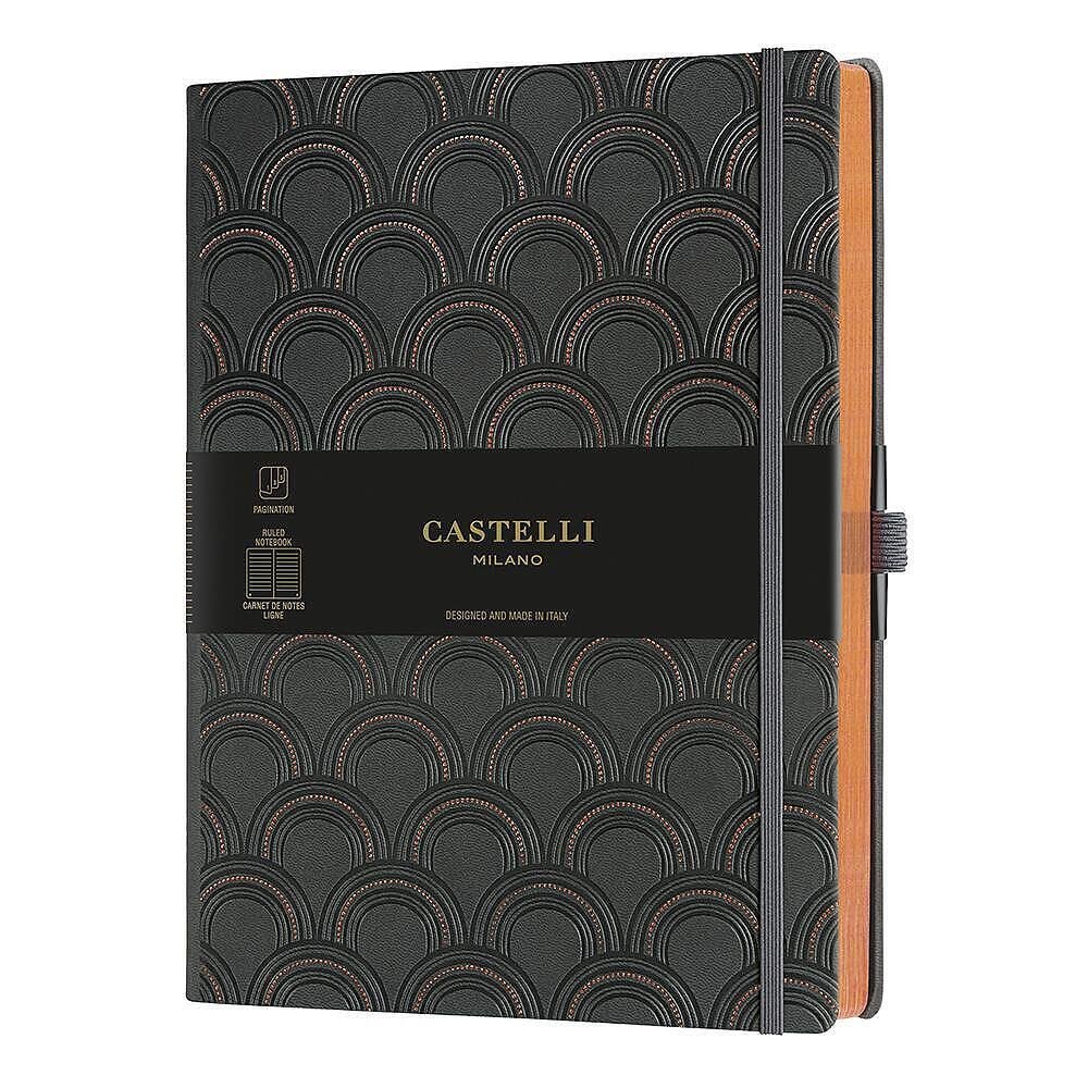 Тефтер Castelli Milano C&G - Art Deco Copper, 19см x 25см, на редове