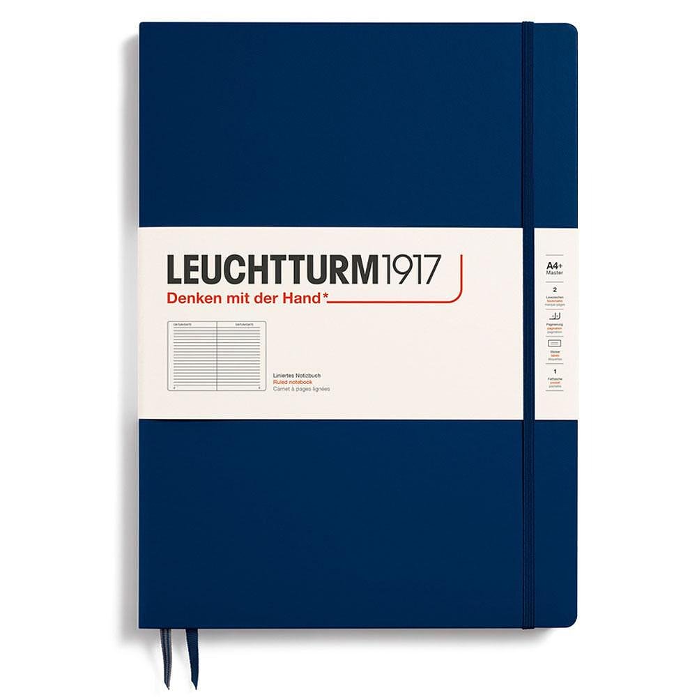 Тефтер А4+ Leuchtturm1917 Notebook Master Slim Navy, твърда корица, на редове