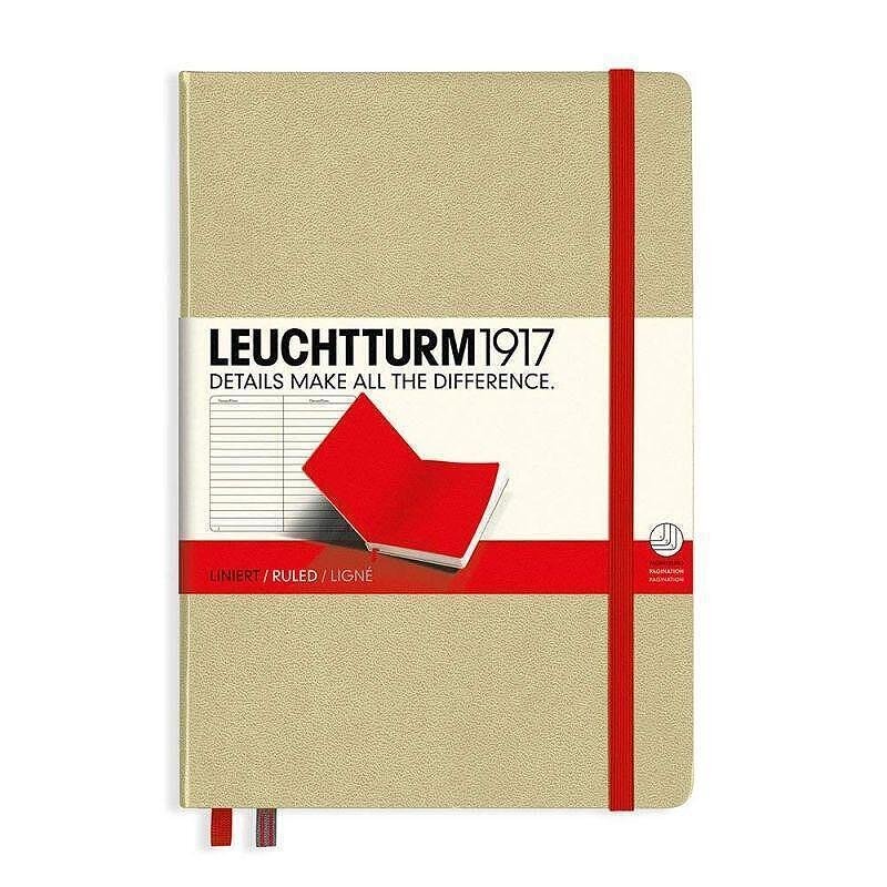 Тефтер А5 Leuchtturm1917 BiColore Edition Sand-Red, твърди корици, на редове