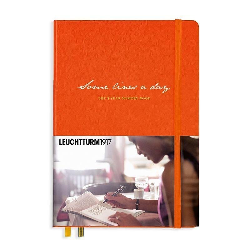 Тефтер А5 Leuchtturm1917 Some Lines a day - 5 години, Orange, твърди корици