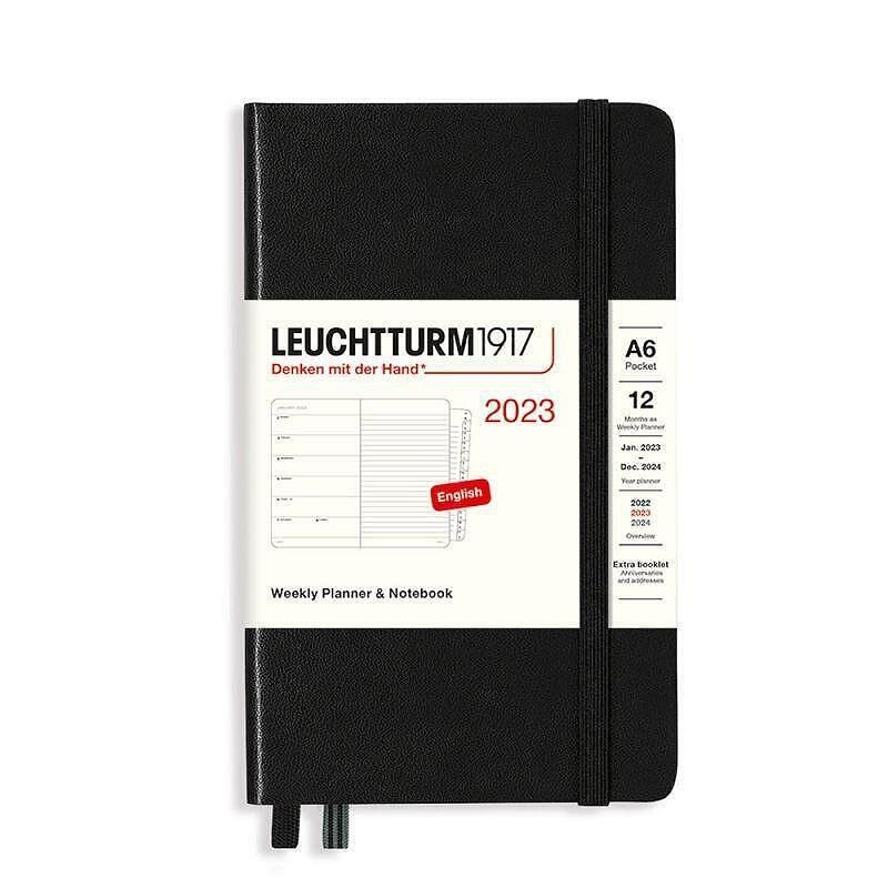 Тефтер А6 Leuchtturm1917 Weekly Planner & Notebook Pocket 2023, Black