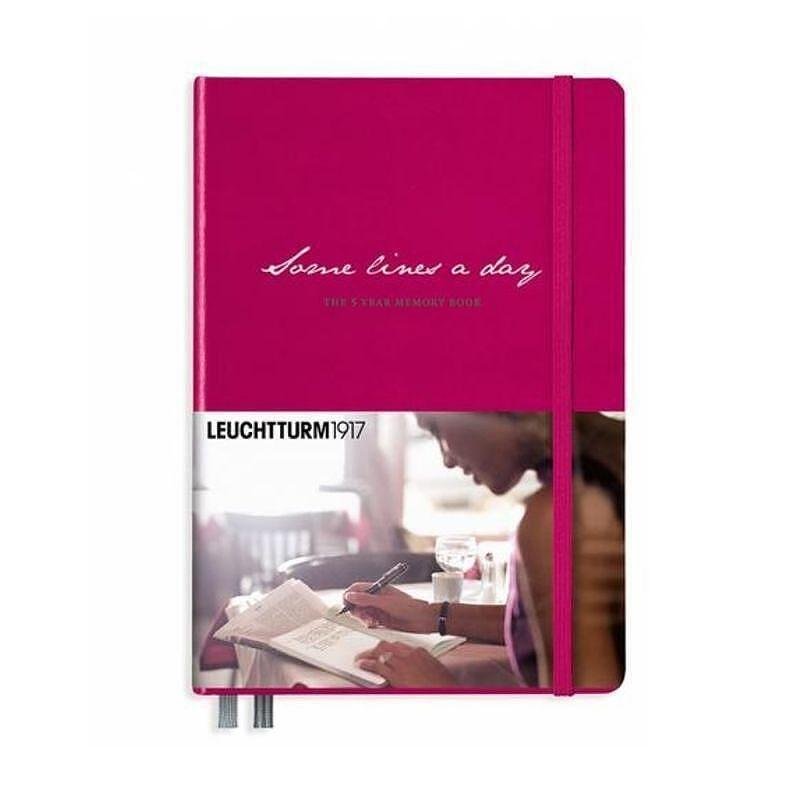 Тефтер А5 Leuchtturm1917 Some Lines a day - 5 години, Berry, твърди корици