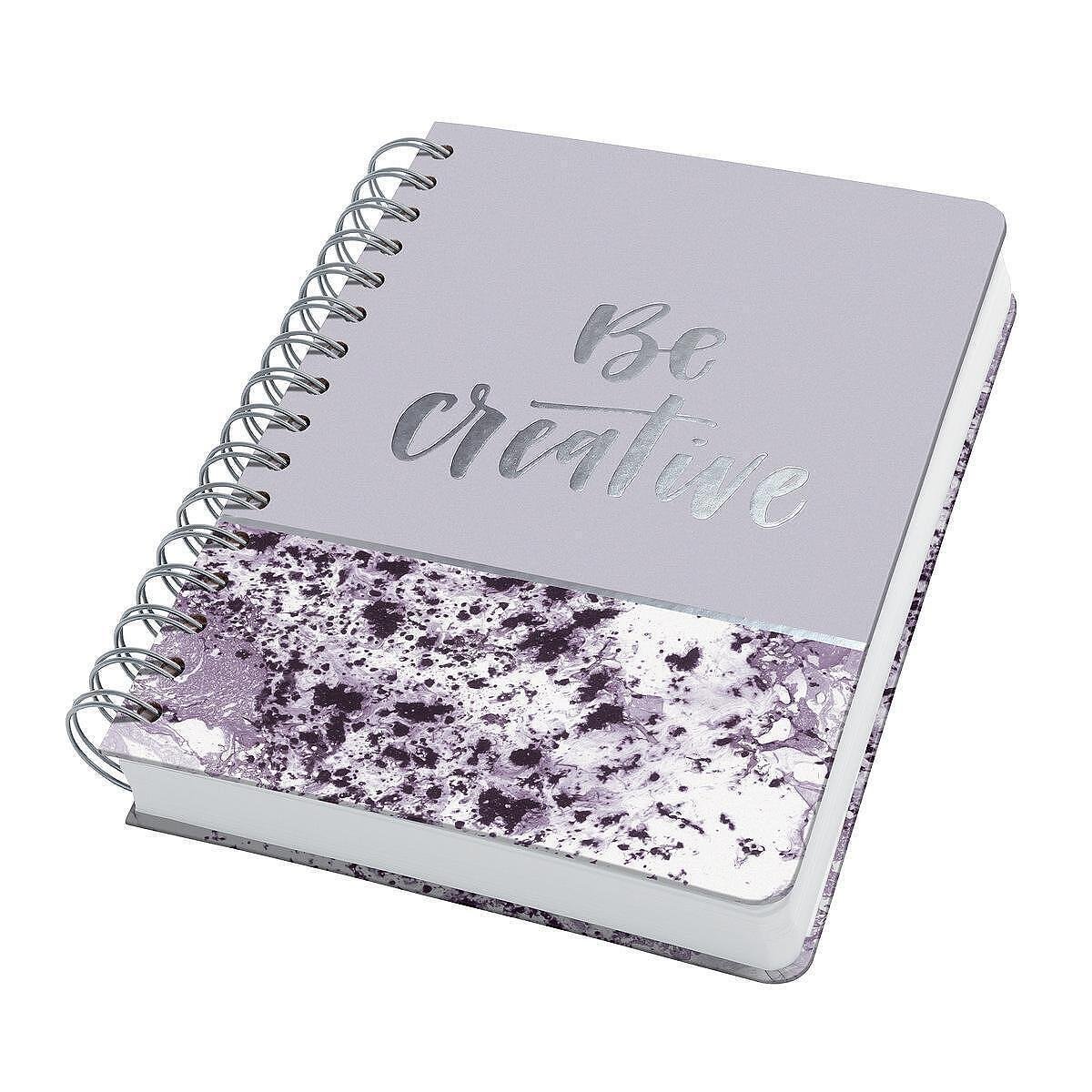 Бележник Sigel - Jolie Violet Marble, A5, на точки, спирала