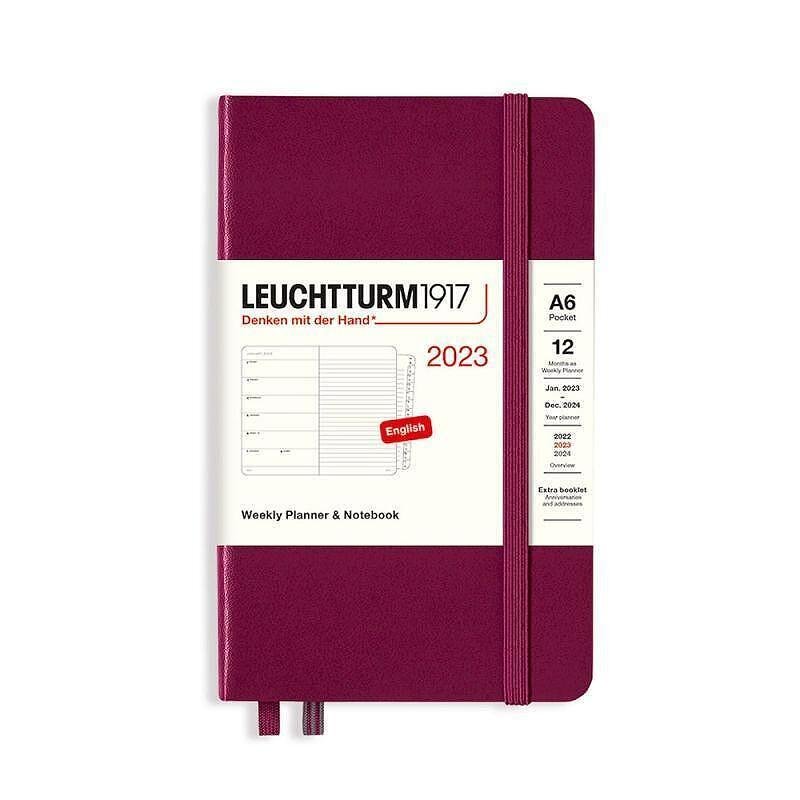 Тефтер А6 Leuchtturm1917 Weekly Planner & Notebook Pocket 2023, Port Red