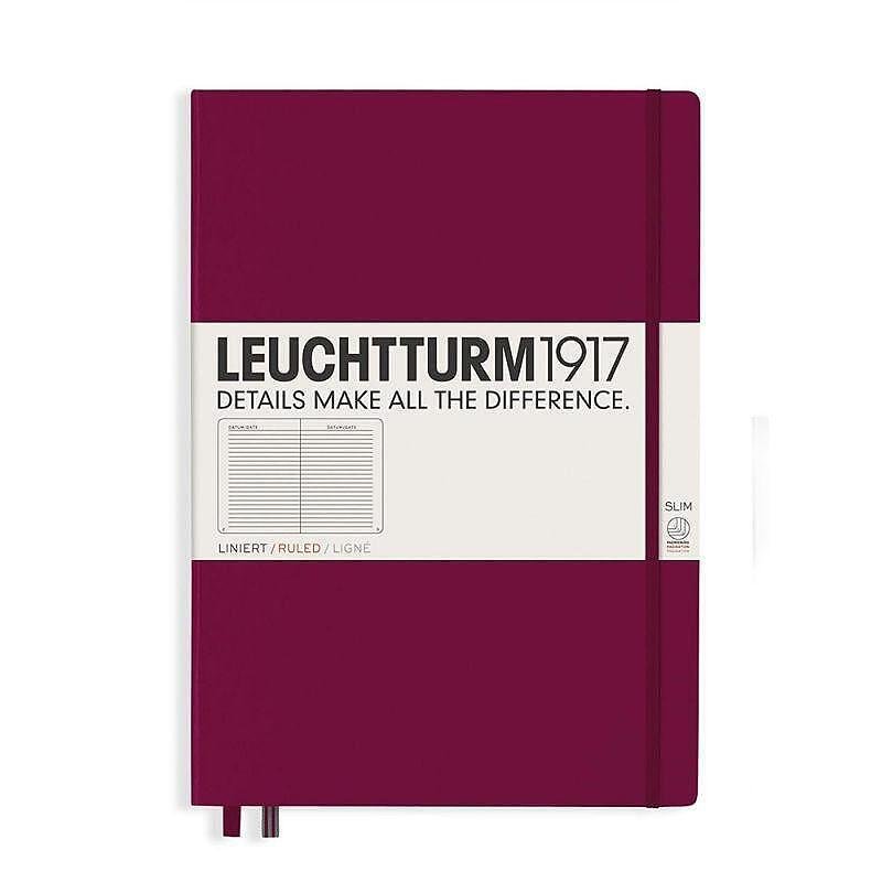 Тефтер А4+ Leuchtturm1917 Notebook Master Slim Port Red, твърда корица, на редове