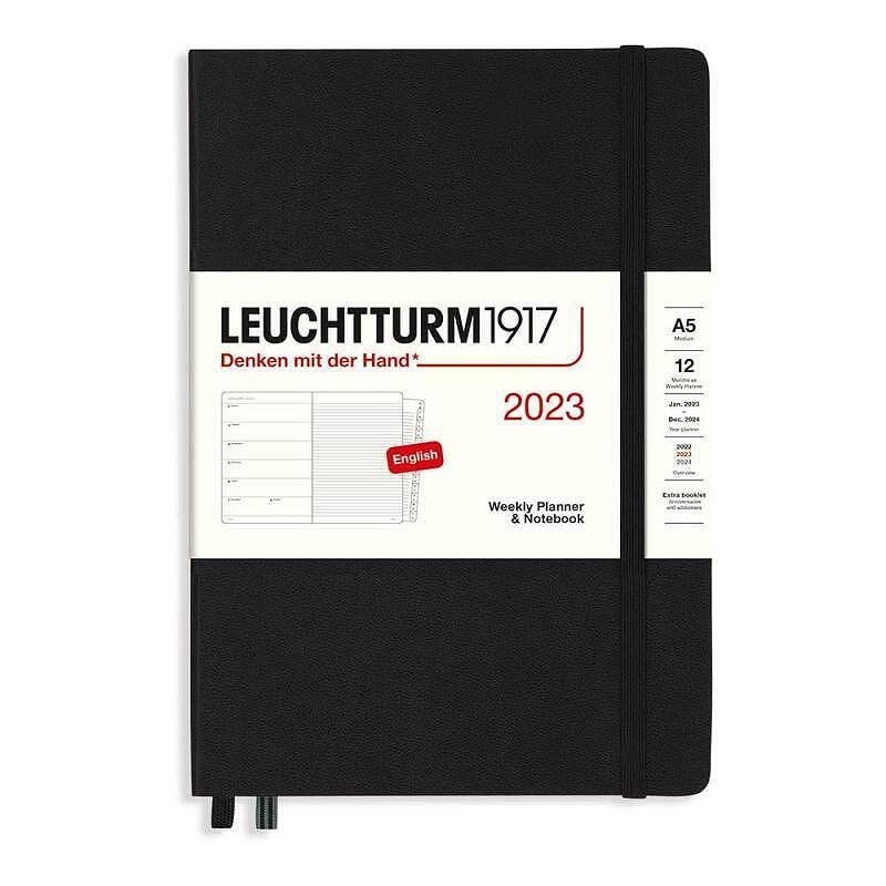 Тефтер А5 Leuchtturm1917 Weekly Planner & Notebook 2023, Black