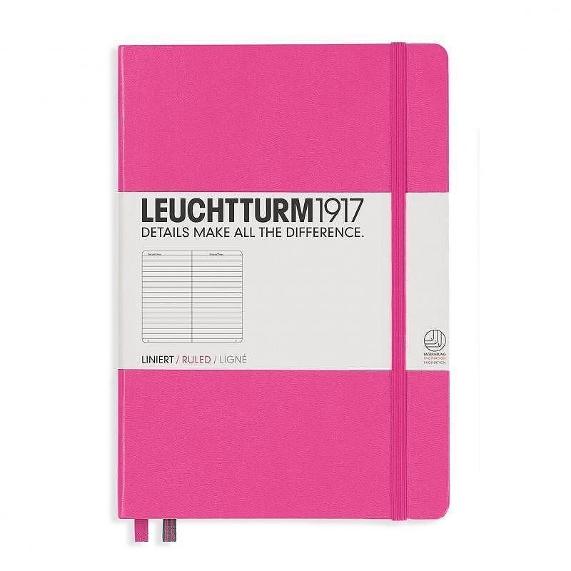 Тефтер А5 Leuchtturm1917 Notebook Medium New Pink, твърди корици, на редове