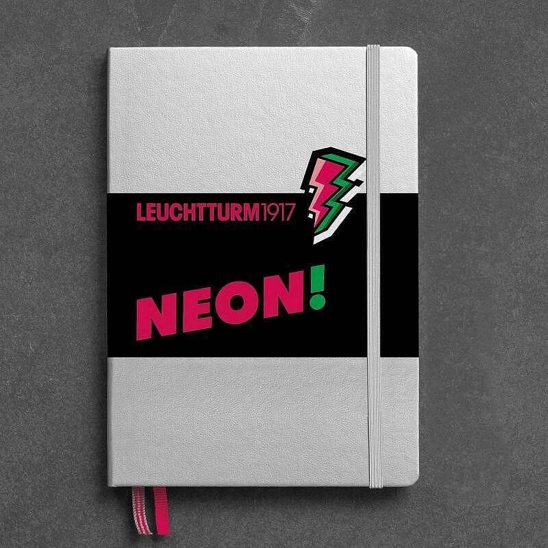 Тефтер А5 Leuchtturm1917 NEON Collection Pink, твърди корици