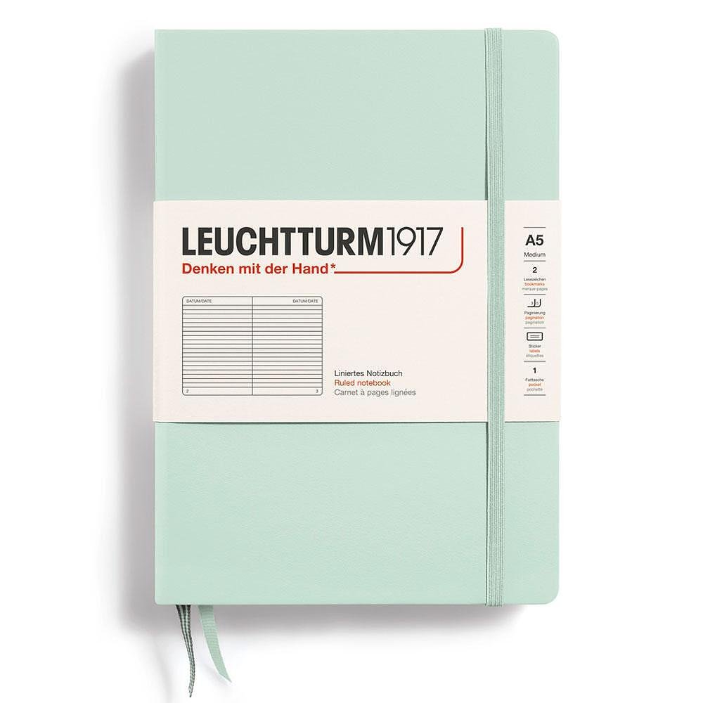 Тефтер Leuchtturm1917 Natural Colors Mint Green, A5, твърди корици, на редове