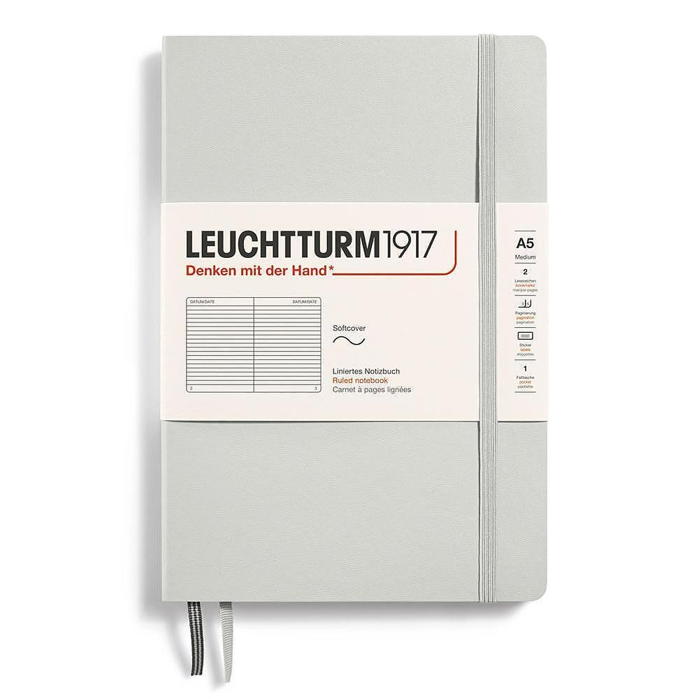 Тефтер A5 Leuchtturm1917 Natural Colors Collection - Light Grey, мека корица, на редове