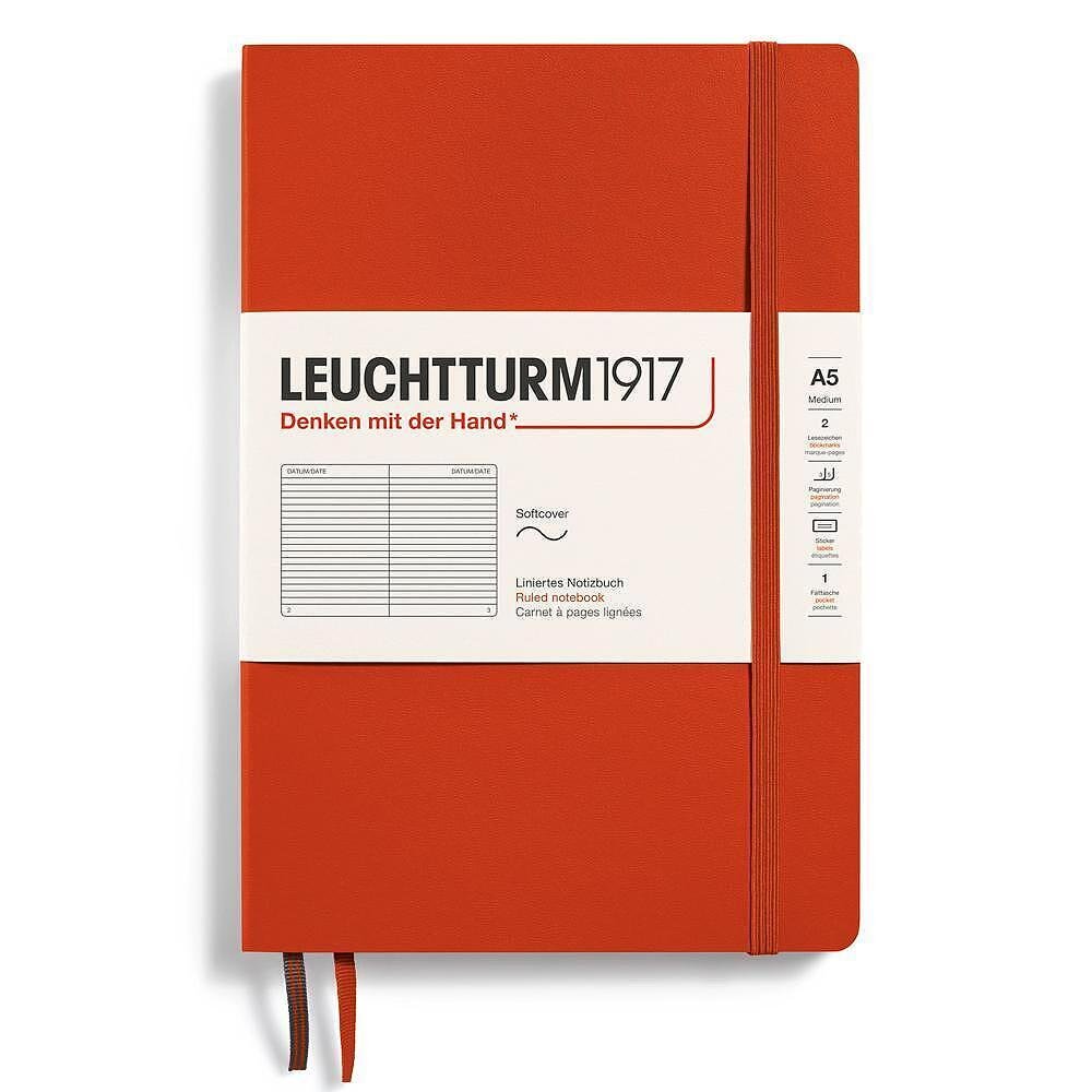 Тефтер A5 Leuchtturm1917 Natural Colors Collection - Fox Red, мека корица, на редове