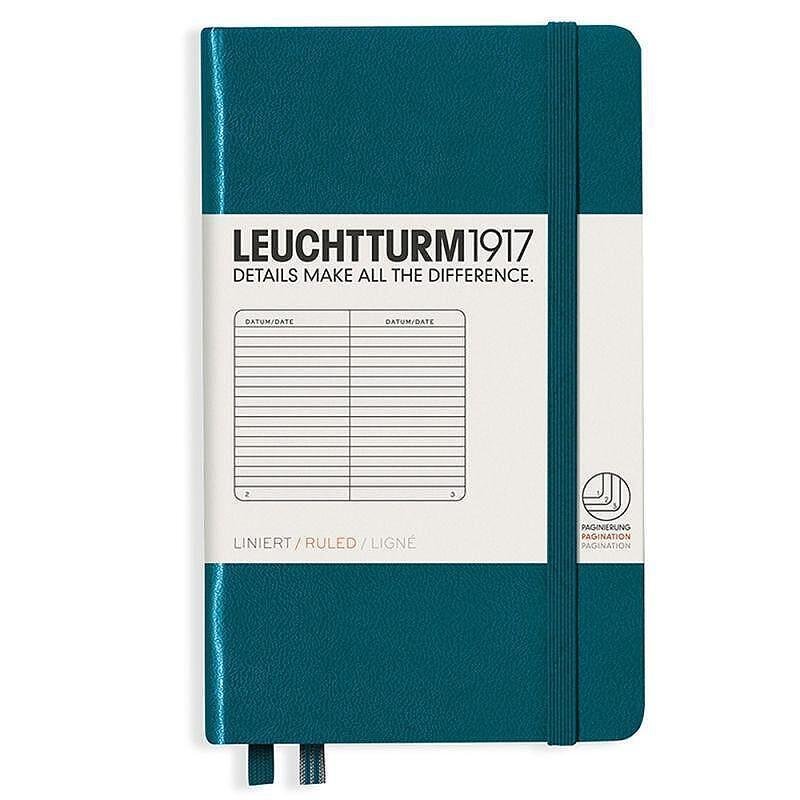 Тефтер А6 Leuchtturm1917 Notebook Pocket Pacific Green, твърди корици, на редове