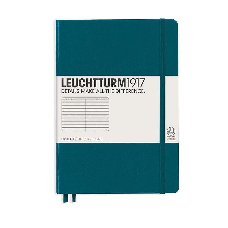 Тефтер А5 Leuchtturm1917 Notebook Medium Pacific Green, твърди корици, на редове