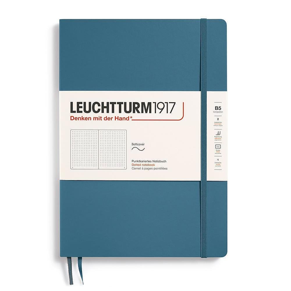 Тефтер B5 Leuchtturm1917 Notebook Composition Stone Blue, мека корица, на точки