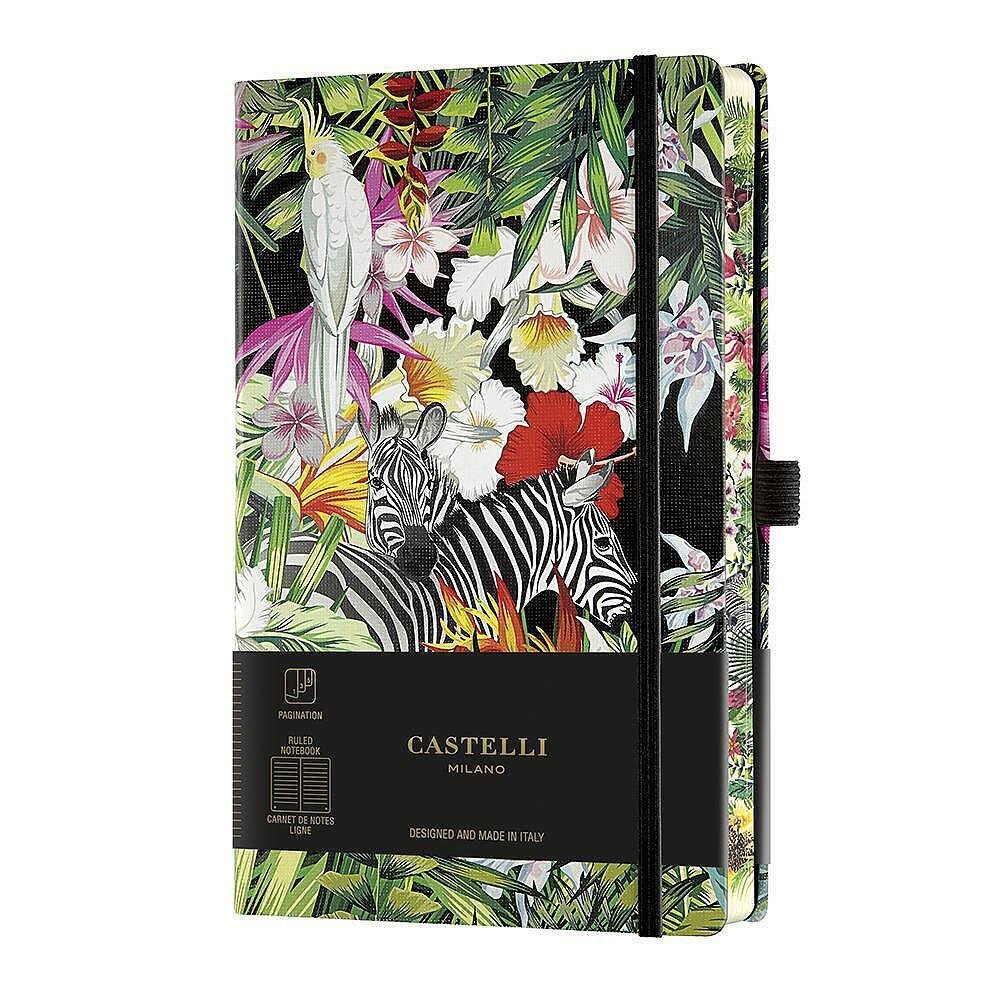 Тефтер Castelli Milano Eden - Zebras, 13см x 21см, на редове