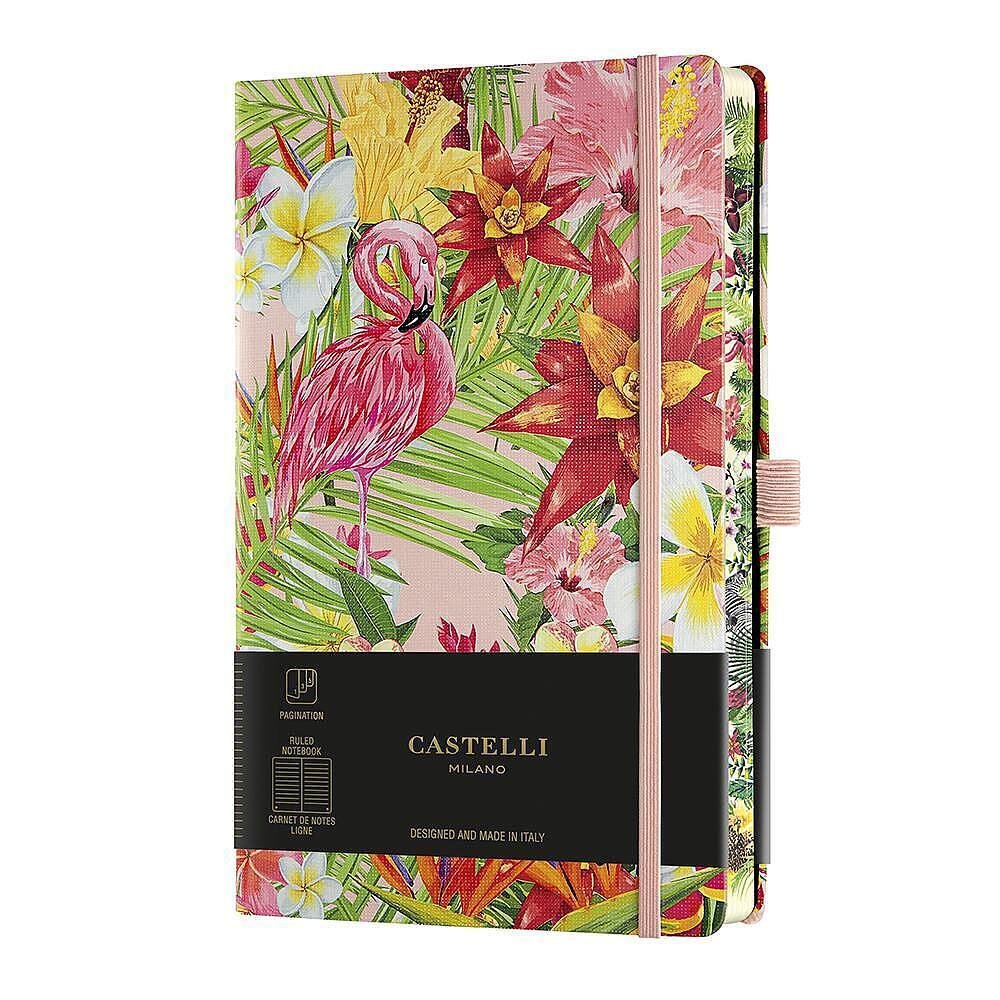 Тефтер Castelli Milano Eden - Flamingo, 13см x 21см, на редове